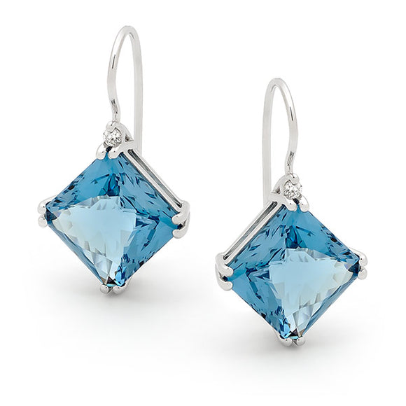 Tycoon Cushion Morganite & Diamond Halo Drop Earrings - Gregory Jewellers