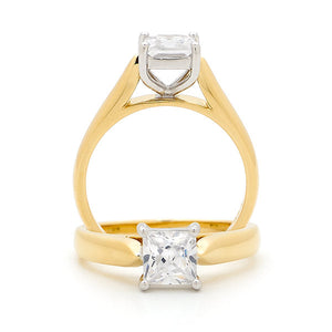 20pt Princess Cut Diamond Engagement Ring in 9ct or 18ct Gold – Style 1476 Gems and Jewellery.com.au Gems and Jewellery.com.au