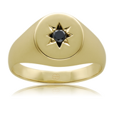 Black diamond old Signet Ring Gems and Jewellery