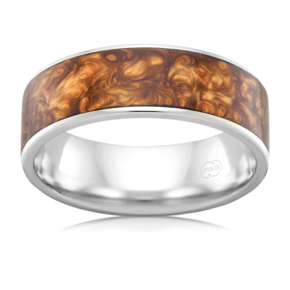 White Gold Wedding Band Brown Spectrum J4294 Gems and Jewellery.com.au 