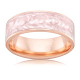 Rose Gold Wedding ring, with Pink Spectrum ceramic inlay Gems and Jewellery