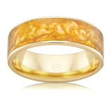 Yellow Gold Wedding Ring with Yellow Spectrum inlay Gems and Jewellery