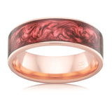 Rose Gold Spectrum Wedding Ring with  red Spectrum ceramic finish Gems and Jewellery