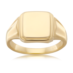 Square Gold Signet Ring 2938 - Gems and Jewellery.com.au