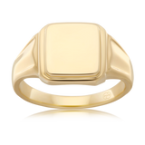 Square Gold Signet Ring 2938 - Gems and Jewellery.com.au