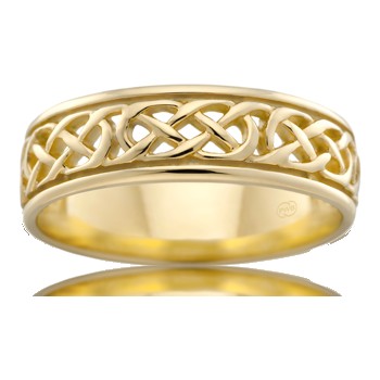 9ct Gold & Silver Celtic Pattern Mens Ring | Angus & Coote