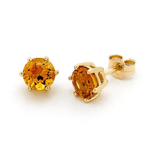 Citrine Studd Earrings E76 Gems and Jewellery.com.au