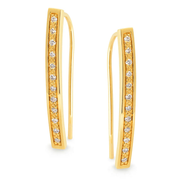 Diamond Bar Earrings E563 MM