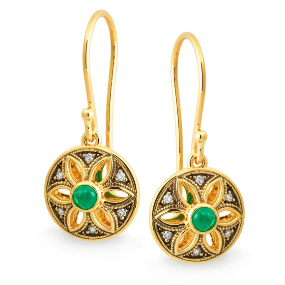 Emerald and Diamond Earring E594A MM