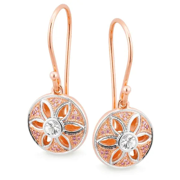 Pink and White Diamond Earring E619 Gems and Jewellery.com.au