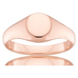 Delicate solid gold oval pinky signet ring 2808 (7x6.5mm) in 9ct yellow gold Gems and Jewellery.com.au