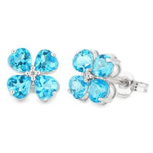 Topaz Flower Earrings E618 MM