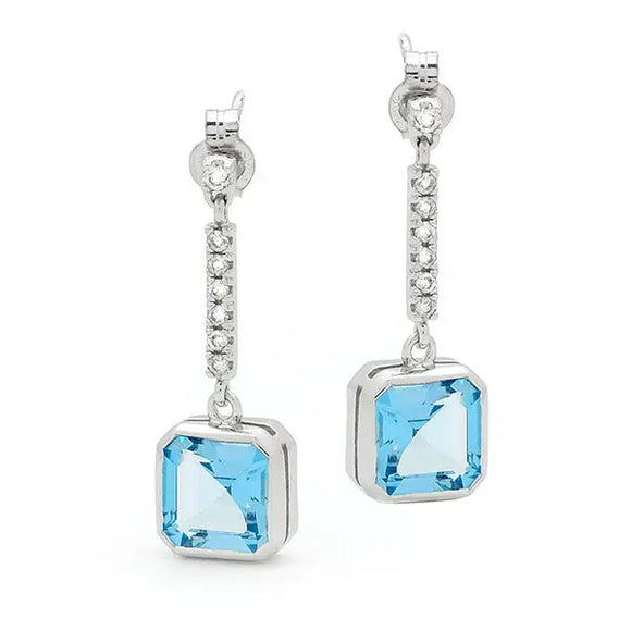 Topaz & diamond Earrings  E207 MM